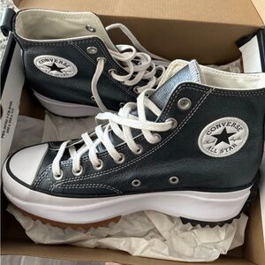 Converse run star hike high metallic shoes